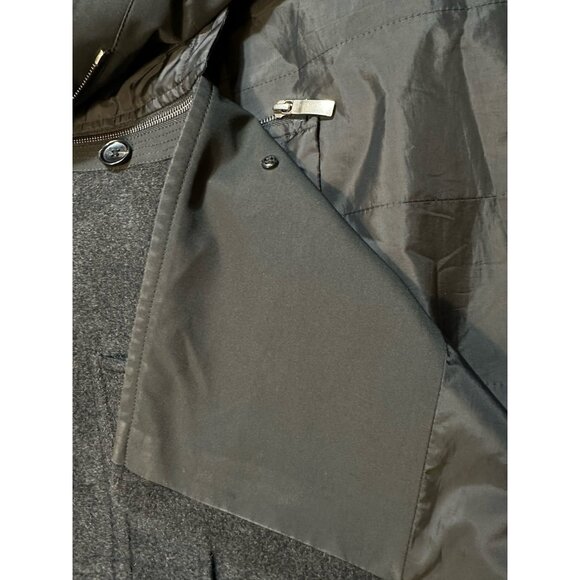 Sanyo Jacket Mens 48R Gray Angora Wool Pea Car Coat‎ Liner Vest - Picture 16 of 16